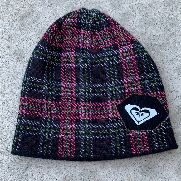 Roxy Plaid Beanie - Picture 1 of 4